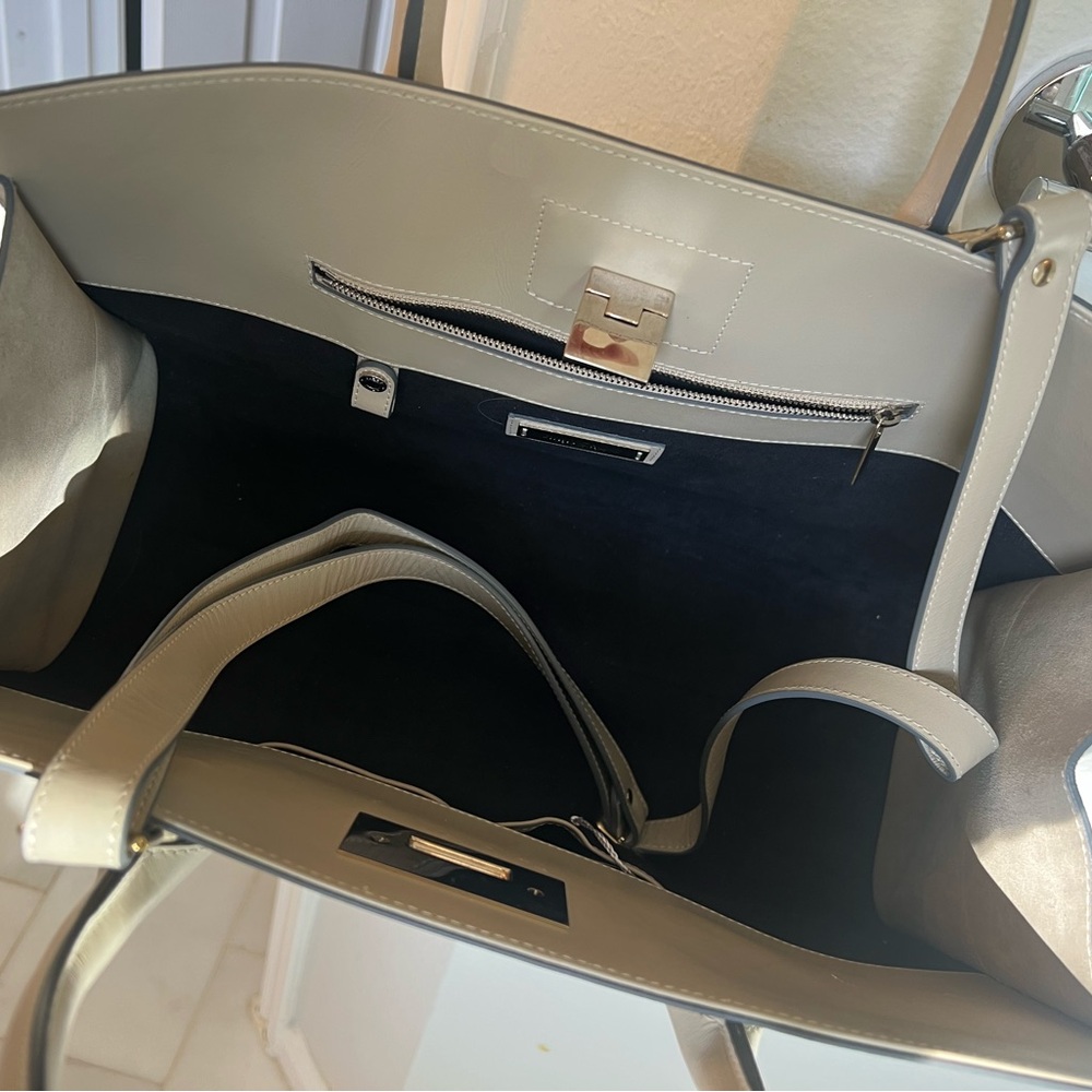 Jimmy Choo Cream Leather Tote Top Handles & long strap included - Picture 6 of 8